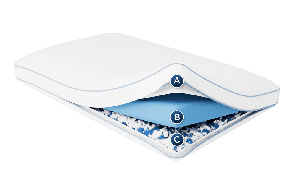 the layers of a cloud hybrid pillow