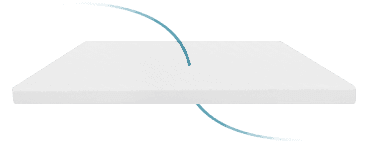 image of the 3 inch cloud topper with a blue wave showing its breathability