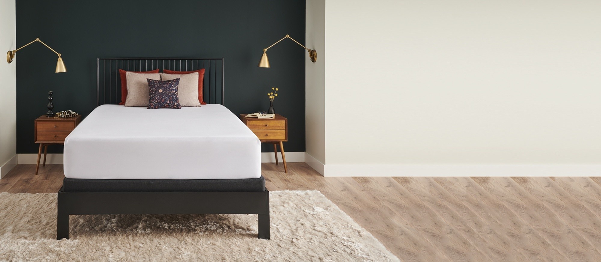 a breeze mattress protector in a styled room